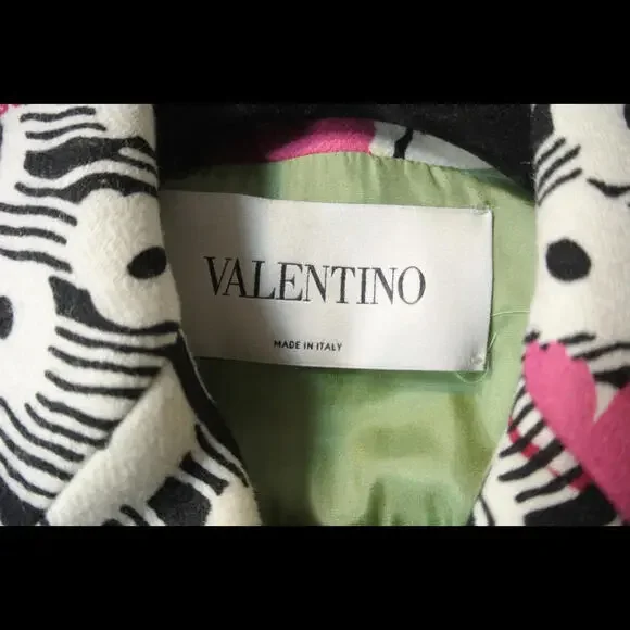 NEW Valentino Caban Printed Wool Blend Blazer Jacket - SZ 40 #DC267